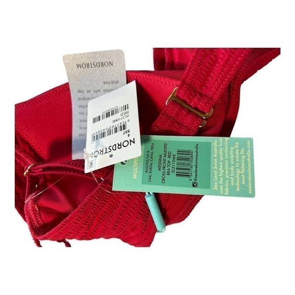 Sea Level Messina Cross Front Multifit Red Swimsuit Bra Size 4 NWT- MSRP $84.95 - Picture 10 of 10